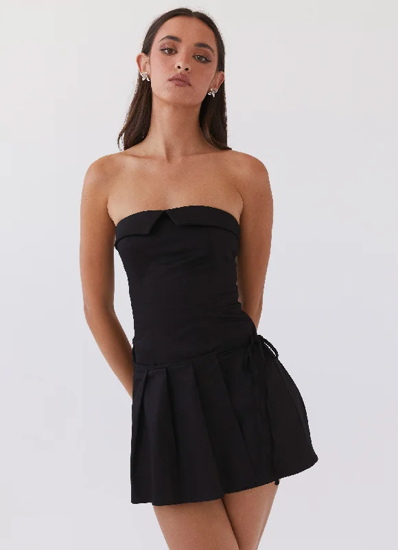 Women's Sequin Back Mini Dress-Calling The Shots Mini Dress - Black