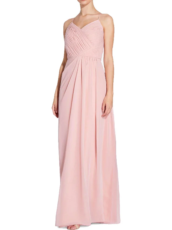 Fit-and-Flare Party Dress for Comfort and Style -Camille Womens Pleated Prom Evening Dress