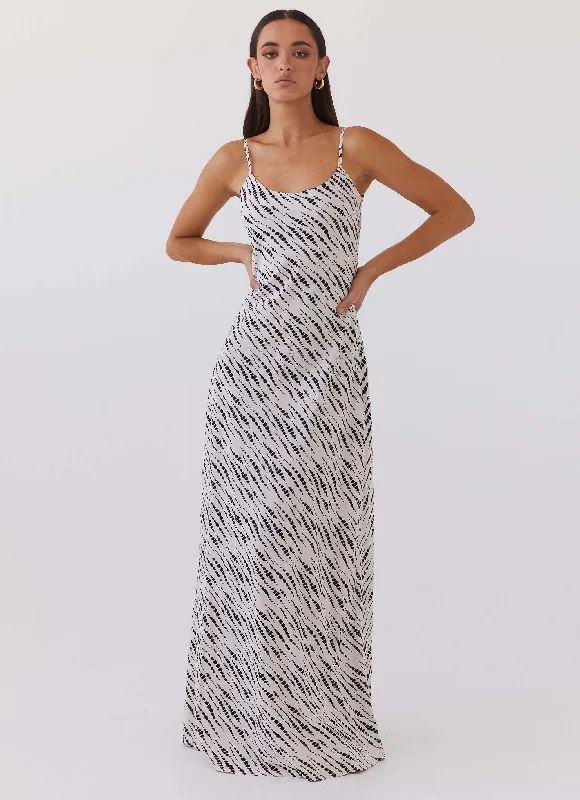 Slip Dress for Cozy Get-Together -Sexy Satin Slip Dress for Weddings -Carol Maxi Slip Dress - Pebble