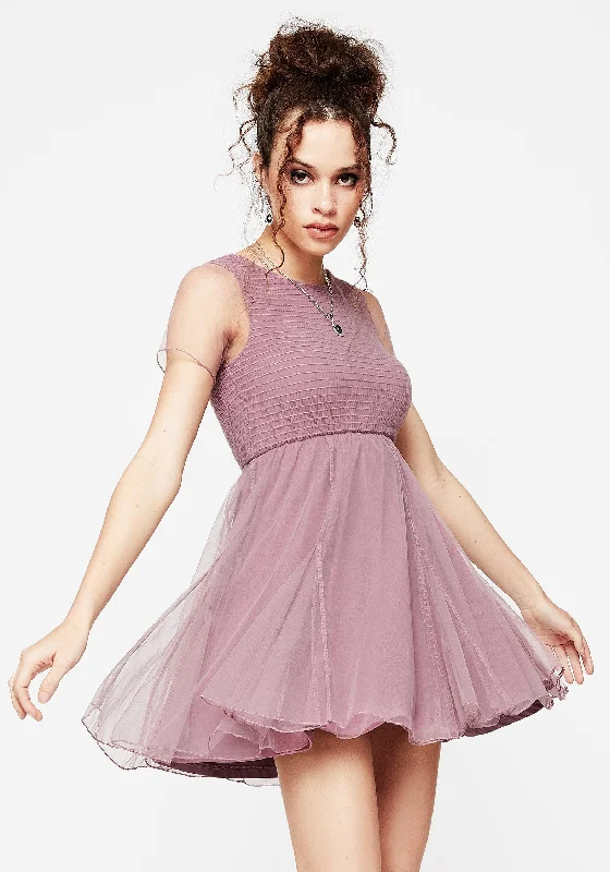 Women's Zippered A-line Mini Dress-Carolina Godet Shirred Mini Dress