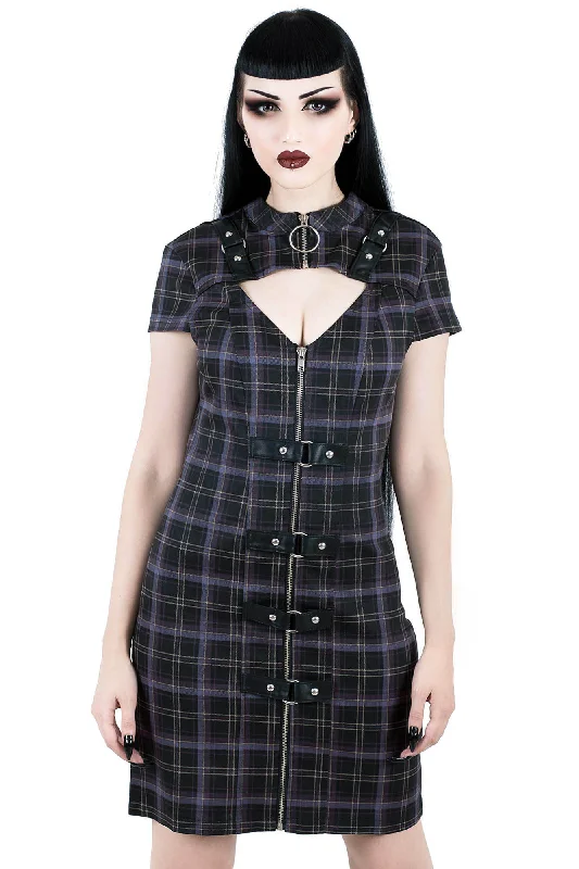 Women's Plus Size Lace Bodycon Dress -Casey Bodycon Dress [TARTAN] - Resurrect