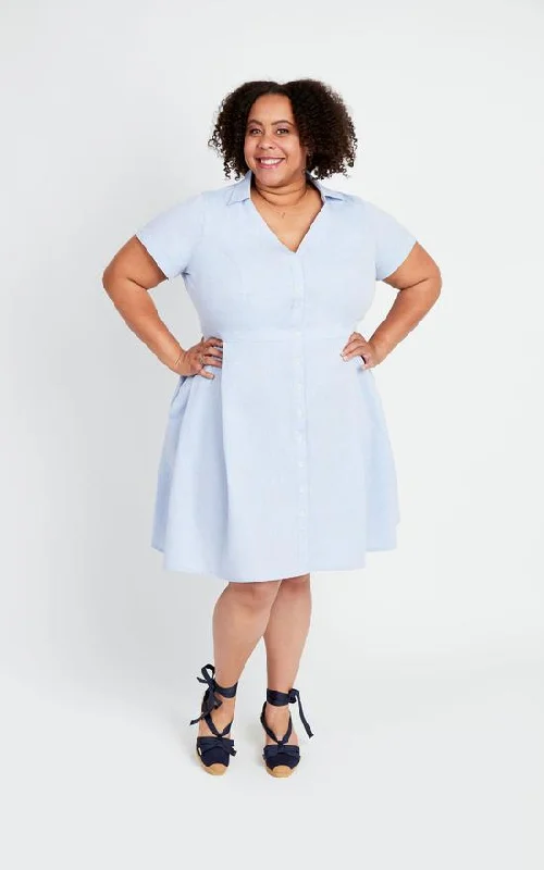 Button-down Plaid Shirt Dress-Cashmerette Lenox Shirtdress