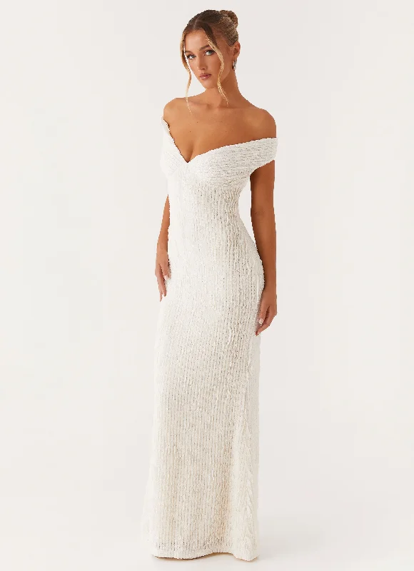 Women's Tie Detail Maxi Dress-Chantelle Maxi Dress - Ivory