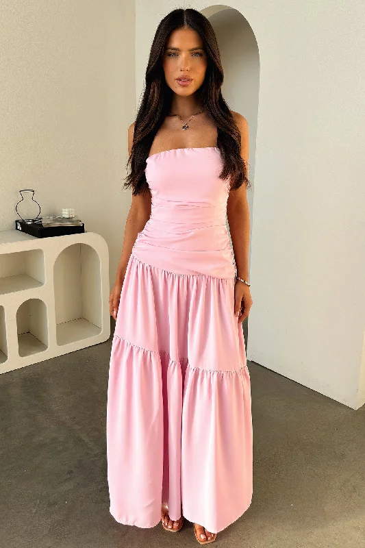 Women's Tulle Maxi Dress-Charlotte Maxi Dress - Pink