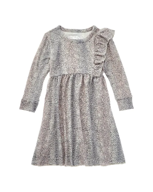 Women's Flared Mini Dress-Chaser Love Knit Asymmetrical Ruffle Mini Dress