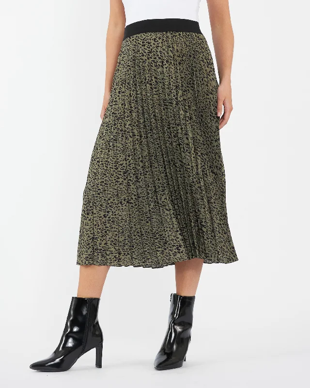 Maternity Dresses with Bodycon Fit -Ripe Maternity Cleo Pleat Midi Skirt