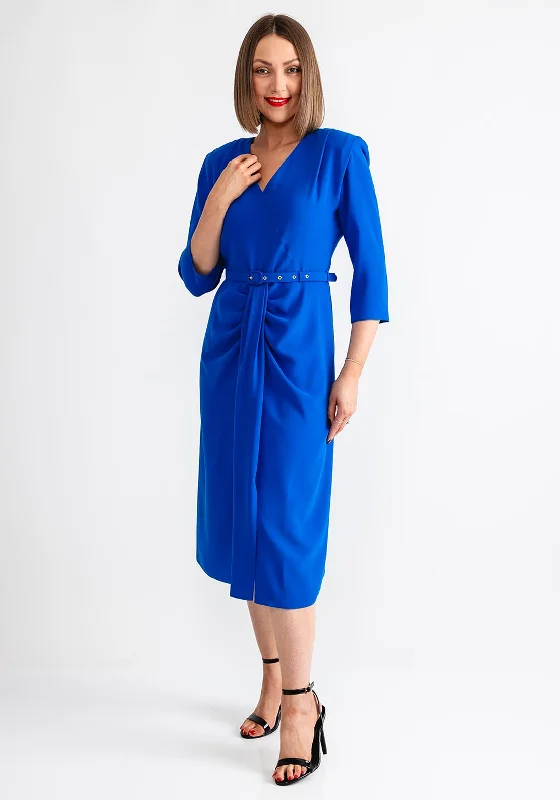 Doll Dress with Silk Detail -Coco Doll Jazz Belted Pencil Dress, Royal Blue