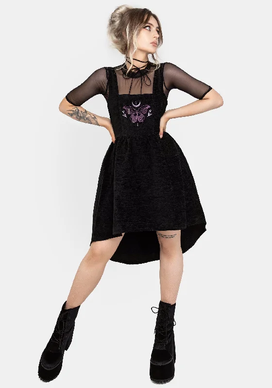 Women's Flowy Mini Dress-Cocoon Butterfly Embroidered Mini Dress