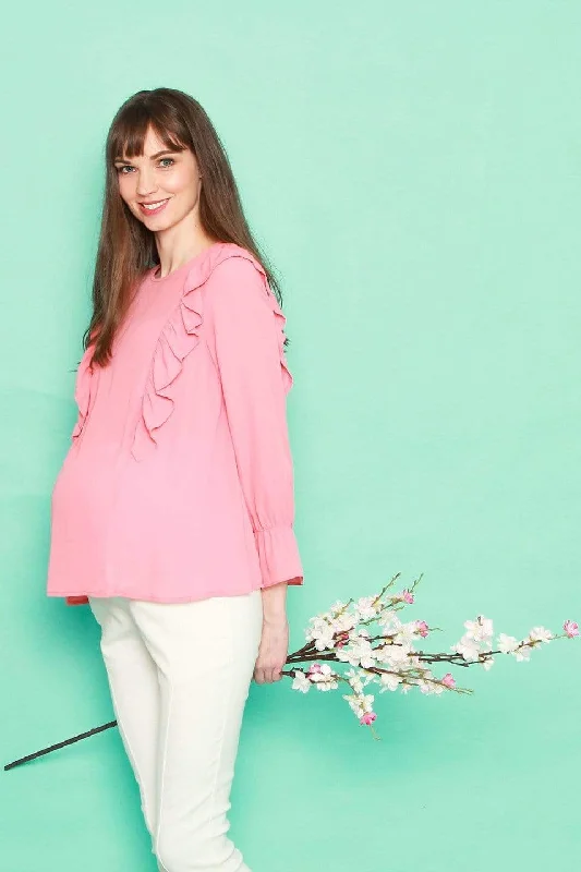 Women's Floral Top -Cornelia Nursing Top Salmon