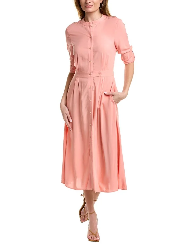 Women's Casual Check Shirt Dress-Court & Rowe Midi Shirtdress