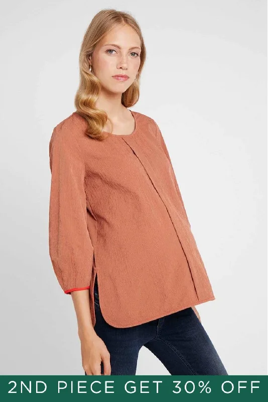 Women's Button-up Top -Cruz Nursing Top Cider