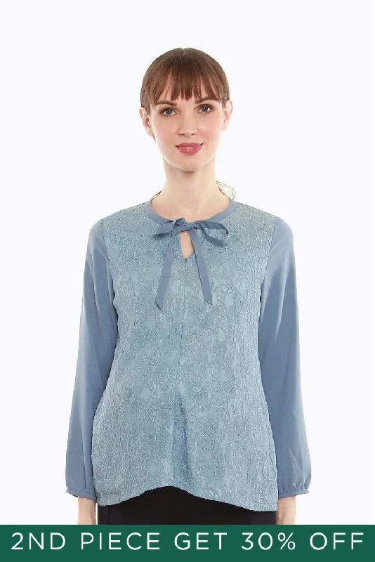 Women's Top for Summer -Cyra Nursing Top Pigeon Blue