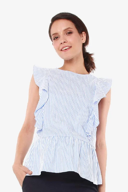 Maternity Dresses with A-Line Shape -Daffodil Sleeveless Top Blue | Spring Maternity Maternity Dresses with A-Line Shape -Daffodil Sleeveless Top Blue | Spring Maternity
