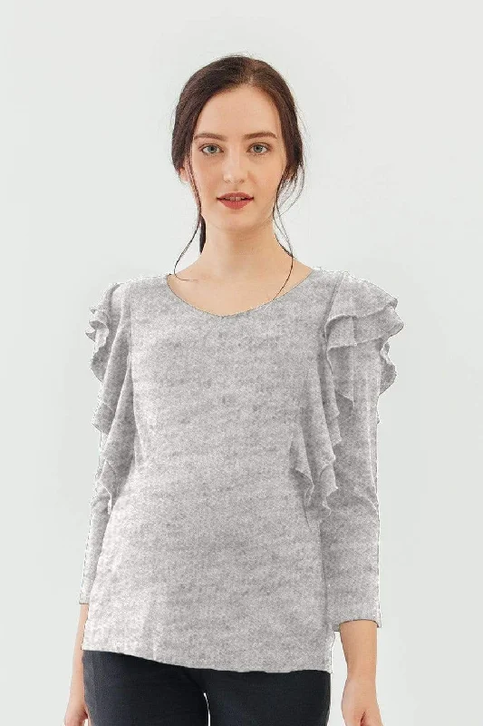 Women's Tunic Top -Dania Nursing Top Heather Grey