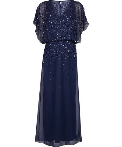 Women's Floral Lace Maxi Dress-Danielle Navy Maxi Dress