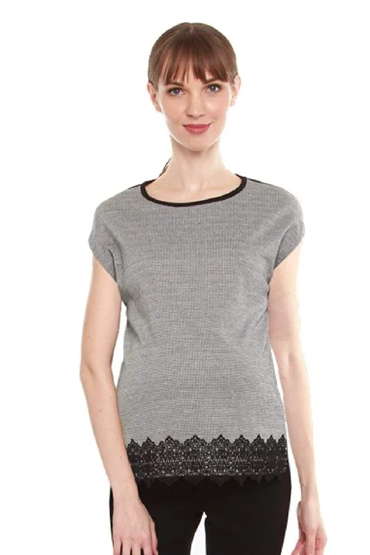 Women's Asymmetric Top -Darla Nursing Top Black