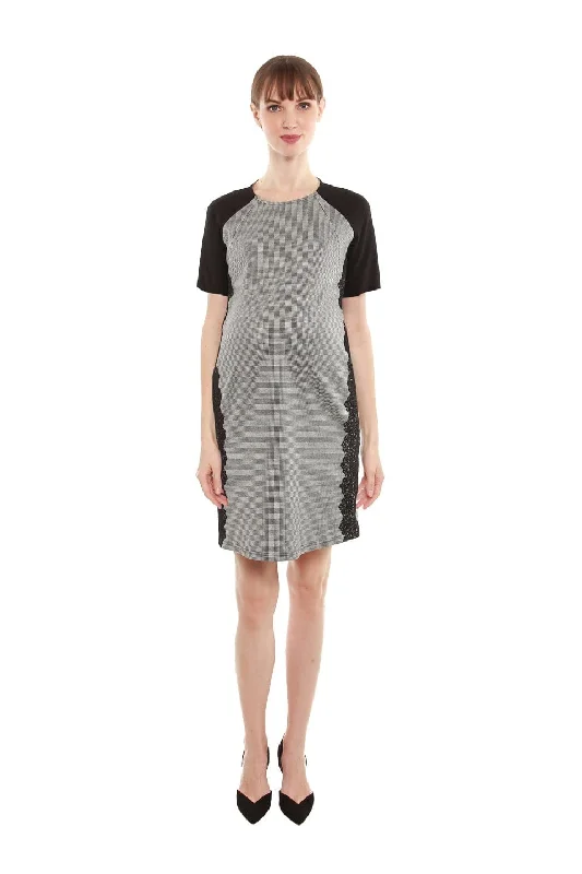 Maternity Dresses with Banded Hem -Darsha Maternity Dress Black