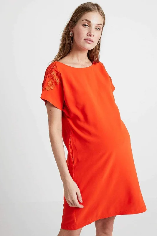 Maternity Dresses for Special Days -Dollie Maternity Dress Tangerine