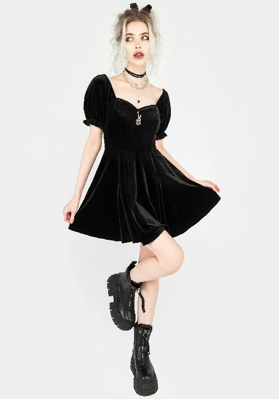Women's Drawstring Mini Dress-Drakon Velour Corset Mini Dress