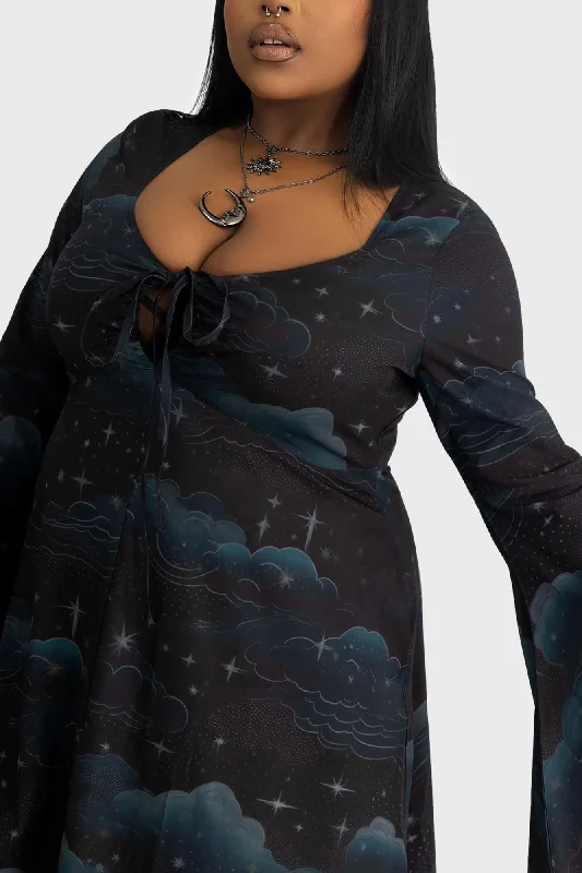 Women's Slit Maxi Dress-Dreamanicon Maxi Dress [PLUS]