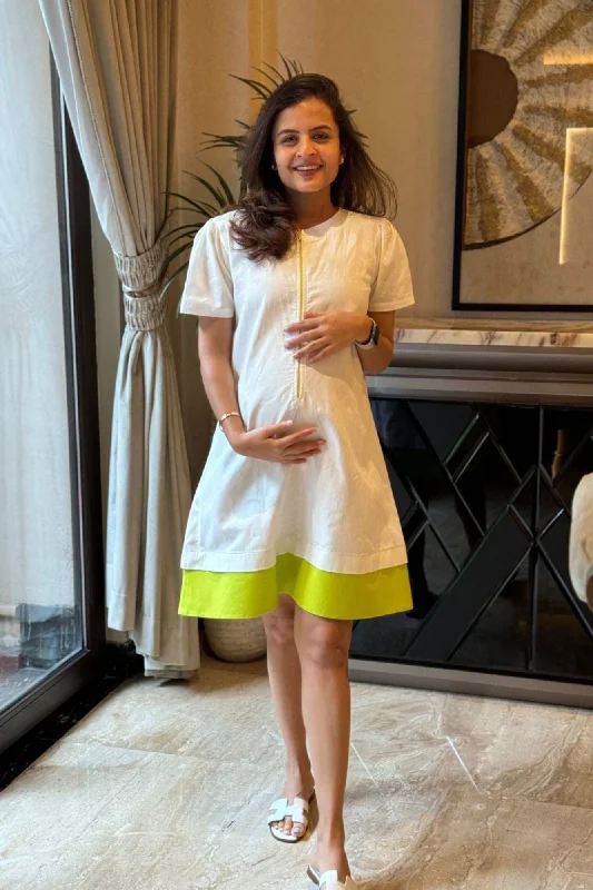 Maternity Dresses for Relaxed Fit -Easy Breezy White Maternity & Nursing Linen Dress Maternity Dresses for Relaxed Fit -Easy Breezy White Maternity & Nursing Linen Dress