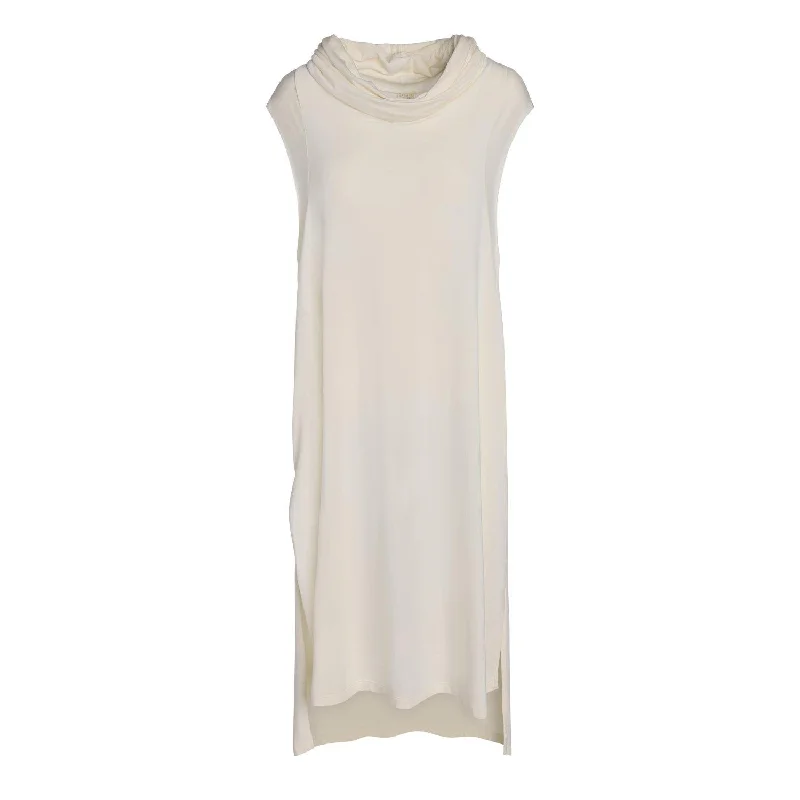 Women's Classic Black Midi Dress-Unisex Sustainable Modal Echape Long Top/Dress in Ivory Women's Classic Black Midi Dress-Unisex Sustainable Modal Echape Long Top/Dress in Ivory