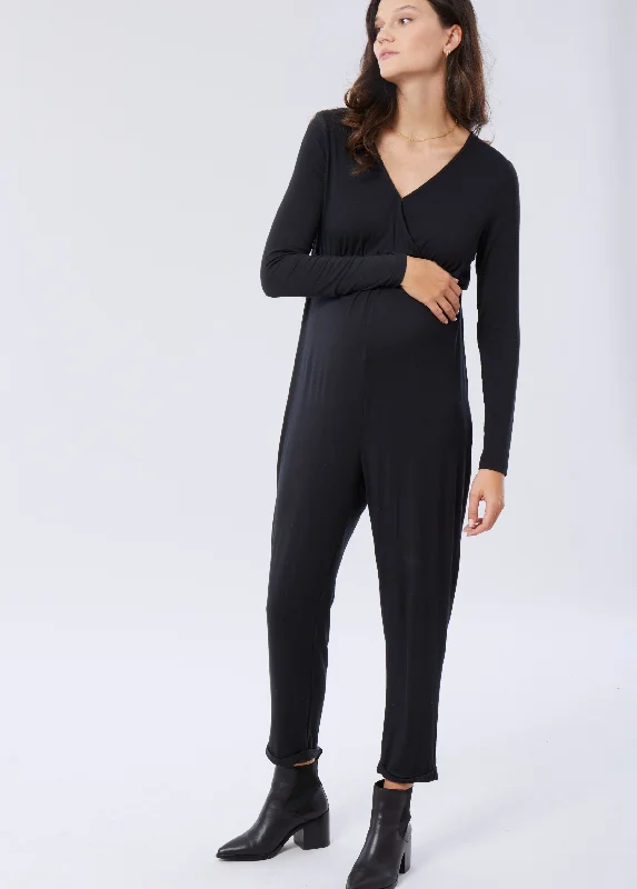 Maternity Dresses for Winter Weddings -EveryWear Long Sleeve Maternity Jumpsuit