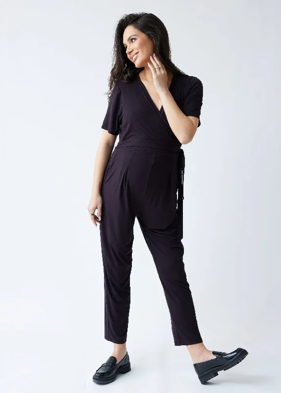 Maternity Dresses with Boho Vibes -The EveryWear Short Sleeve Maternity + Nursing Jumpsuit Maternity Dresses with Boho Vibes -The EveryWear Short Sleeve Maternity + Nursing Jumpsuit