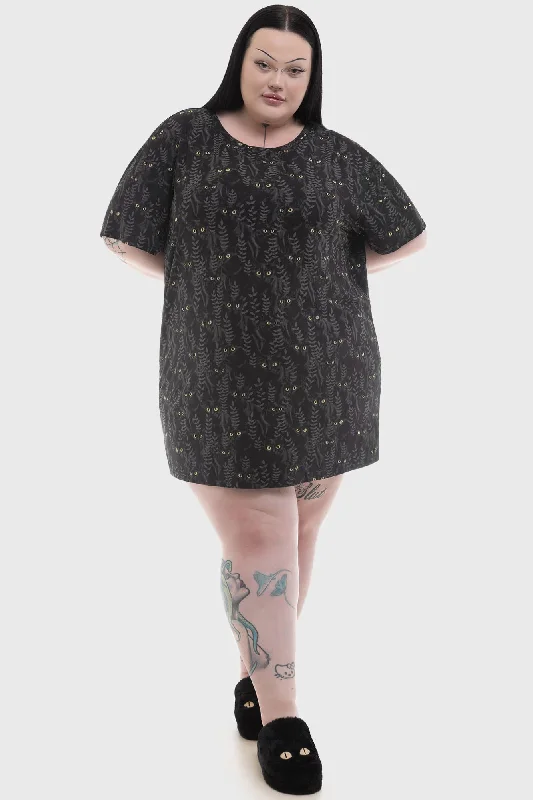 Pockets Shirt Dress for Women-Familiar Woods T-Shirt Dress [PLUS]