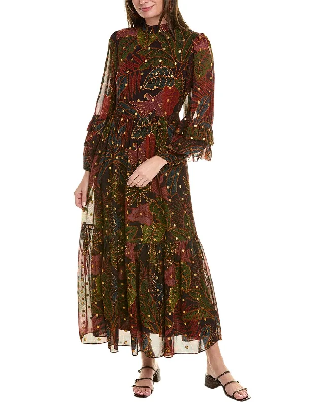 Women's Belted Floral Maxi Dress-FARM Rio Rainforest Maxi Dress
