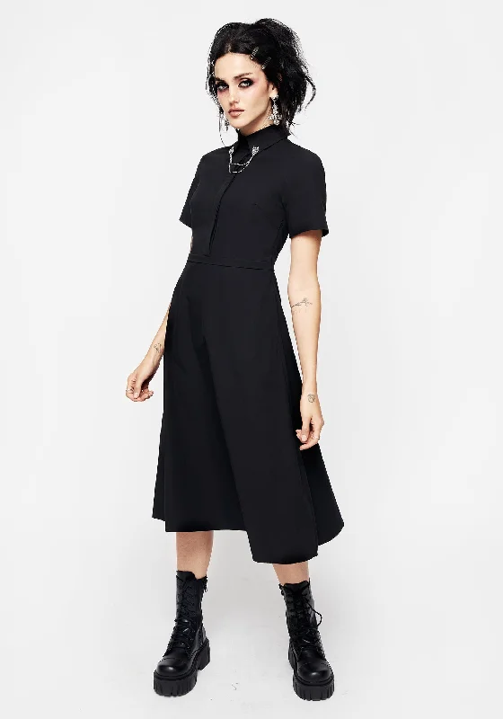 Wool Shirt Dress-Fenrir Midi Shirt Dress