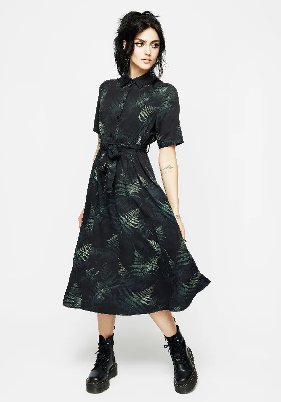 Dressy Shirt Dress-Fernery Midi Shirt Dress