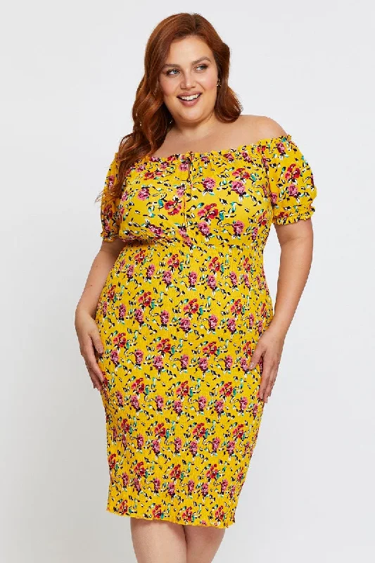 Women's Plus Size Black Bodycon Dress -Floral Print Bodycon Dress Off Shoulder Short Sleeve Women's Plus Size Black Bodycon Dress -Floral Print Bodycon Dress Off Shoulder Short Sleeve