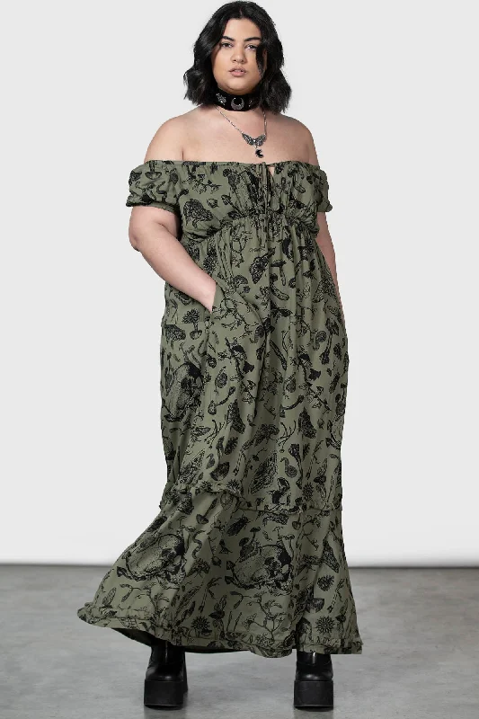 Women's Halter Neck Maxi Dress-Forestine Maxi Dress [PLUS]