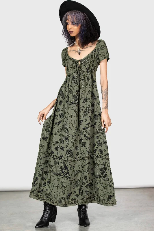 Women's A-line Ruffle Maxi Dress-Forestine Maxi Dress