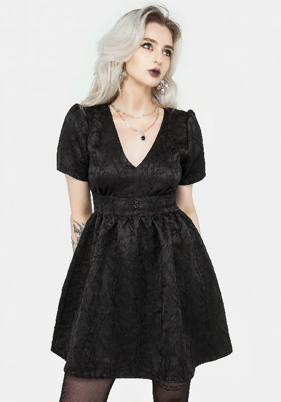 Women's Cropped T-shirt Mini Dress-Fracture V-Neck Mini Dress