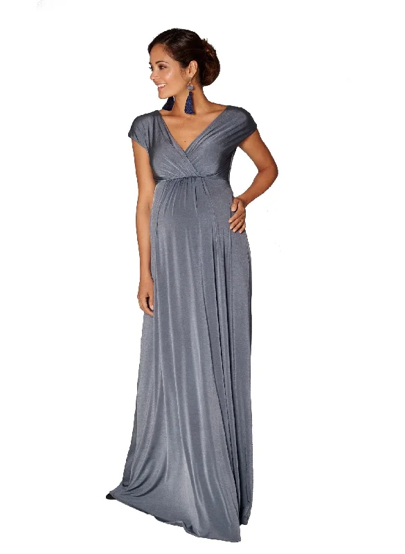 Maternity Dresses for Baby Gender Reveal -Francesca Maternity Maxi Dress - Steel Blue Maternity Dresses for Baby Gender Reveal -Francesca Maternity Maxi Dress - Steel Blue