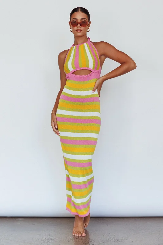 Women's Off-shoulder Floral Maxi Dress-French Riviera Halterneck Knit Maxi Dress Green/Purple Women's Off-shoulder Floral Maxi Dress-French Riviera Halterneck Knit Maxi Dress Green/Purple