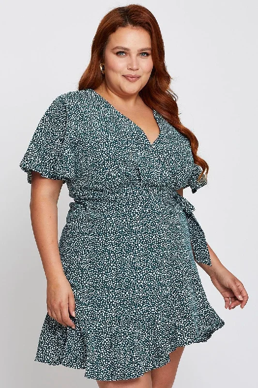 White Wrap Dress with Lace -Off-shoulder Floral Wrap Dress -Geo Print Floral Wrap Bell Sleeve Dress White Wrap Dress with Lace -Off-shoulder Floral Wrap Dress -Geo Print Floral Wrap Bell Sleeve Dress