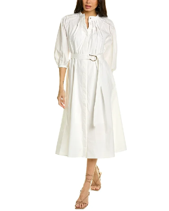 Women's Casual Dress Shirt-Gracia Flare Shirtdress