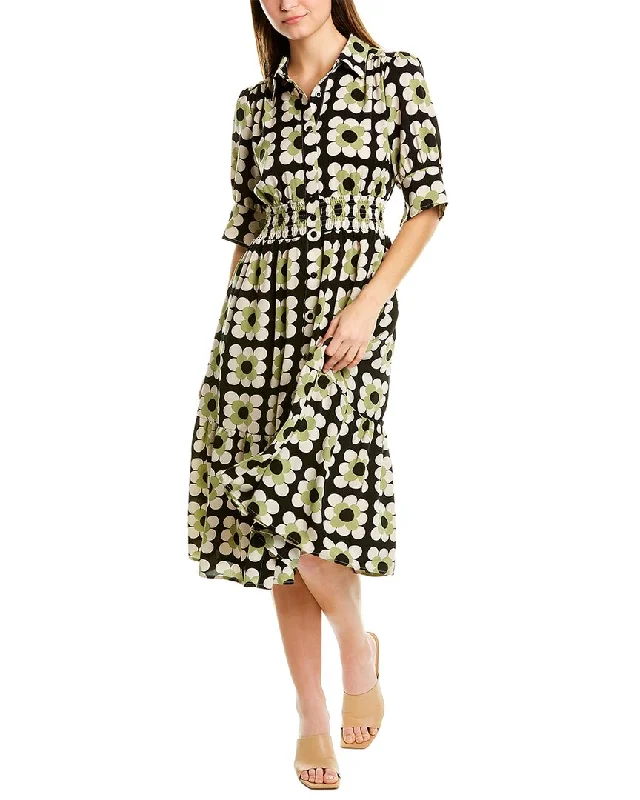 Comfortable Office Shirt Dress-Gracia Floral Shirtdress