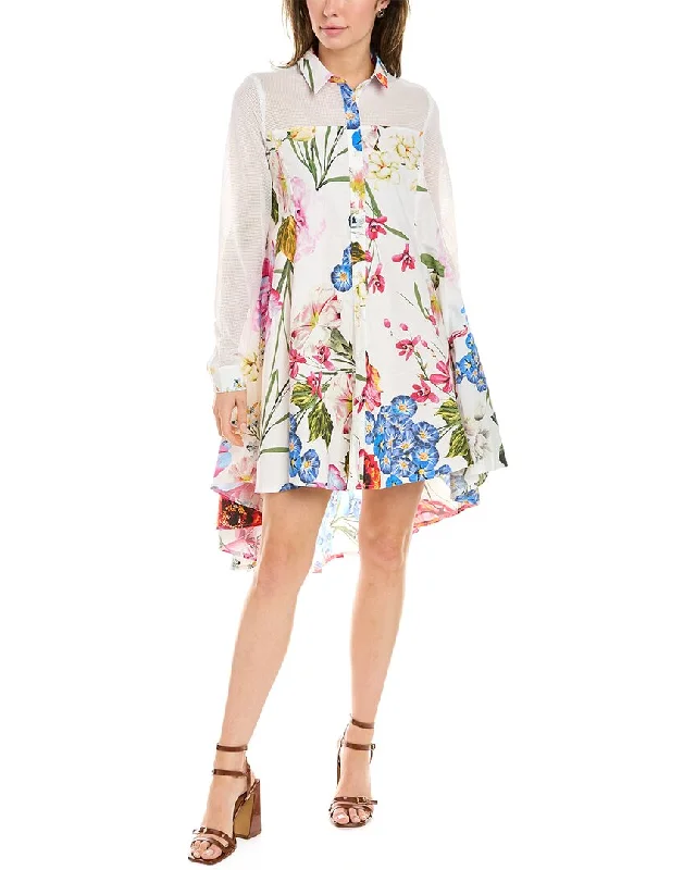 Classic Checkered Shirt Dress-Gracia Mesh Shirtdress
