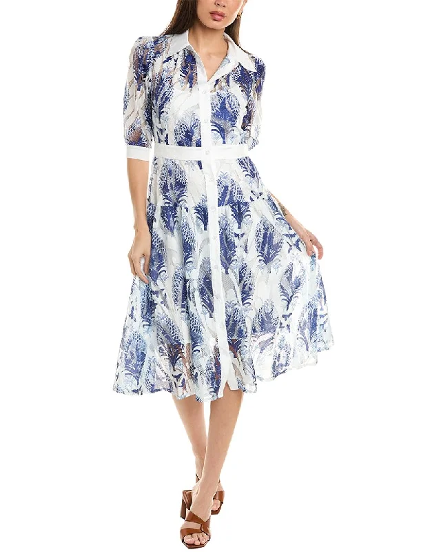 Office Shirt Dress-Gracia Sheer Shirtdress