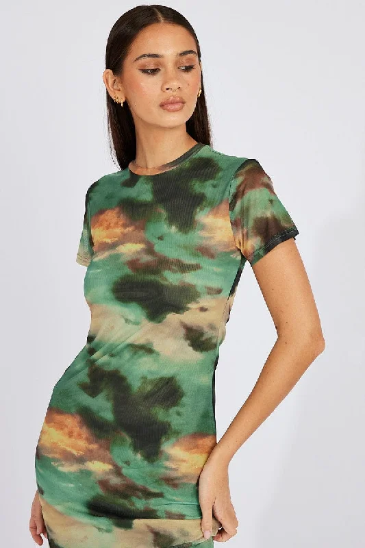 Formal Plus Size Bodycon Dress -Green Abstract Maxi Dress Short Sleeve Bodycon Mesh Formal Plus Size Bodycon Dress -Green Abstract Maxi Dress Short Sleeve Bodycon Mesh