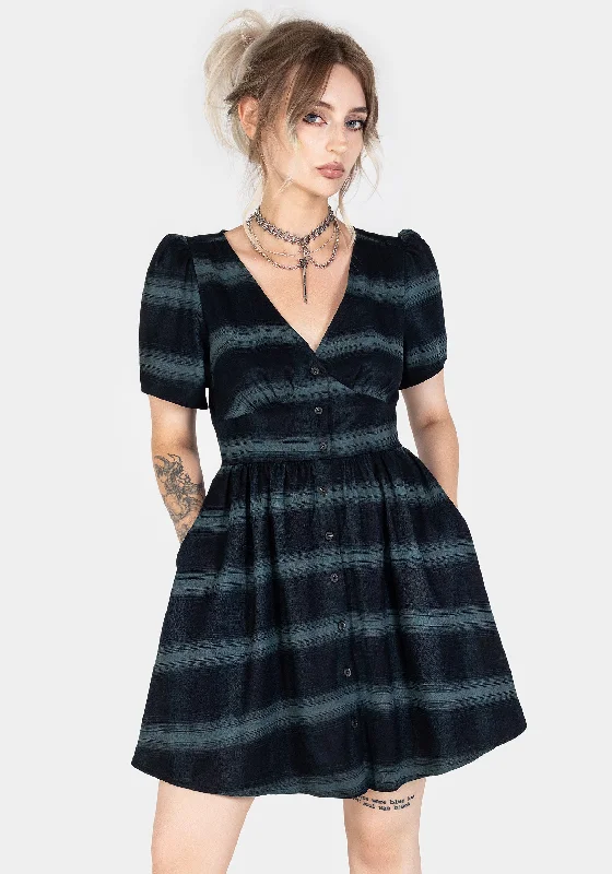 Women's Cotton Mini Dress-Greenlee Check Mini Dress
