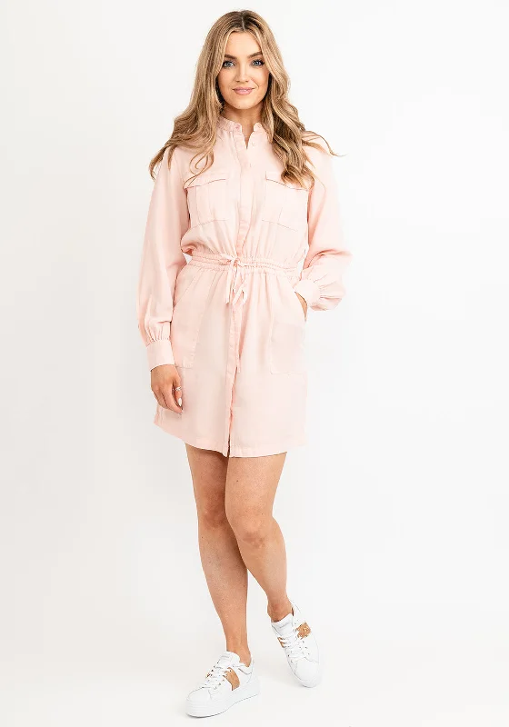 A-line Shirt Dress-Guess Womens Mini Shirt Dress, Peach