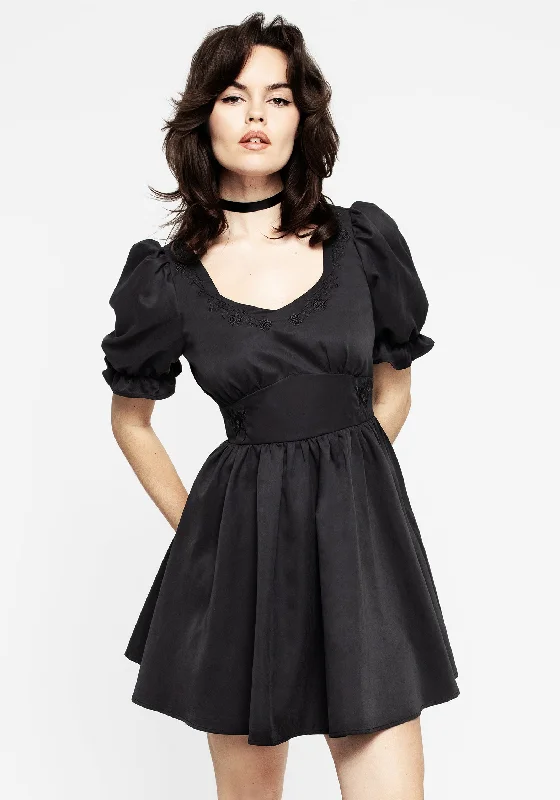 Women's Asymmetric Mini Dress-Gwendoline Embroidered Mini Dress