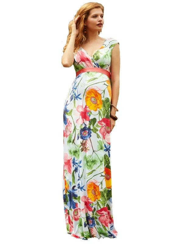 Maternity Dresses for Work -Alana Maternity  Maxi Dress - Hawaiian Breeze