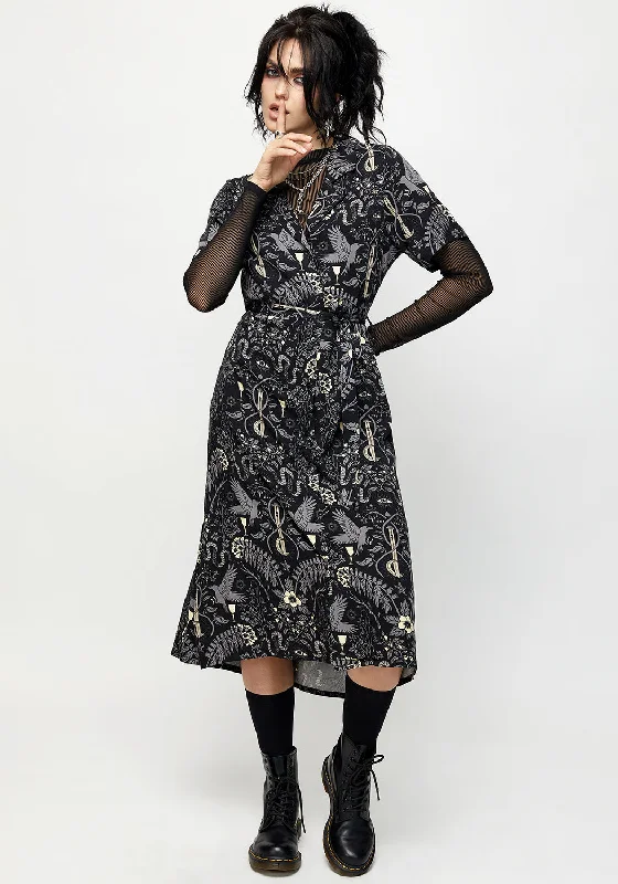 Pink Plaid Shirt Dress-Hecate's Garden Midi Shirt Dress