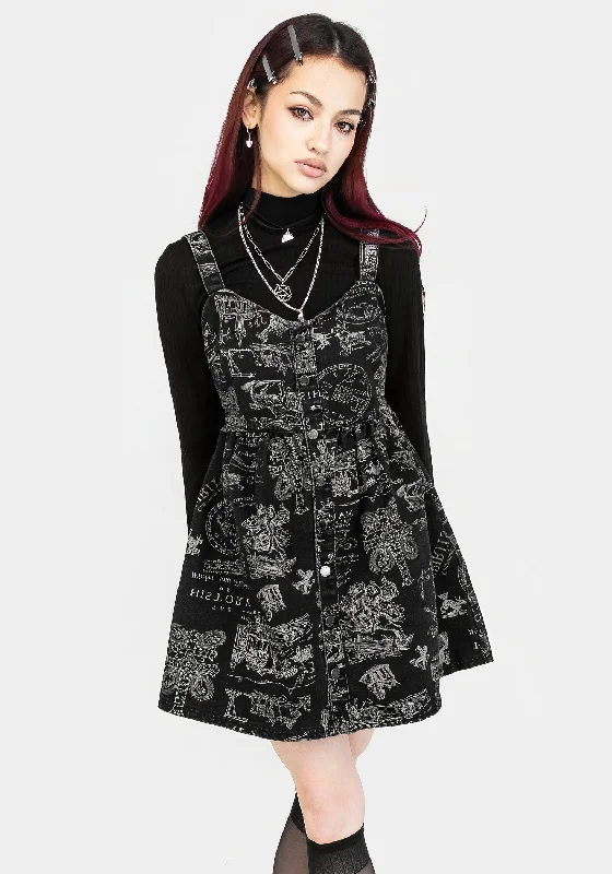 Women's Wide Collar Mini Dress-Heresy Button Up Mini Apron Dress